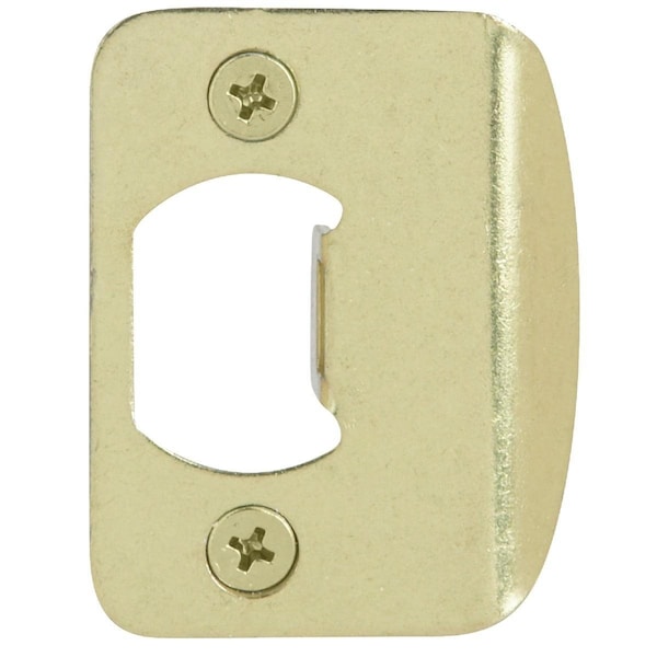 Kwikset Polished Brass Radius Strike Plate 3796-3 - main